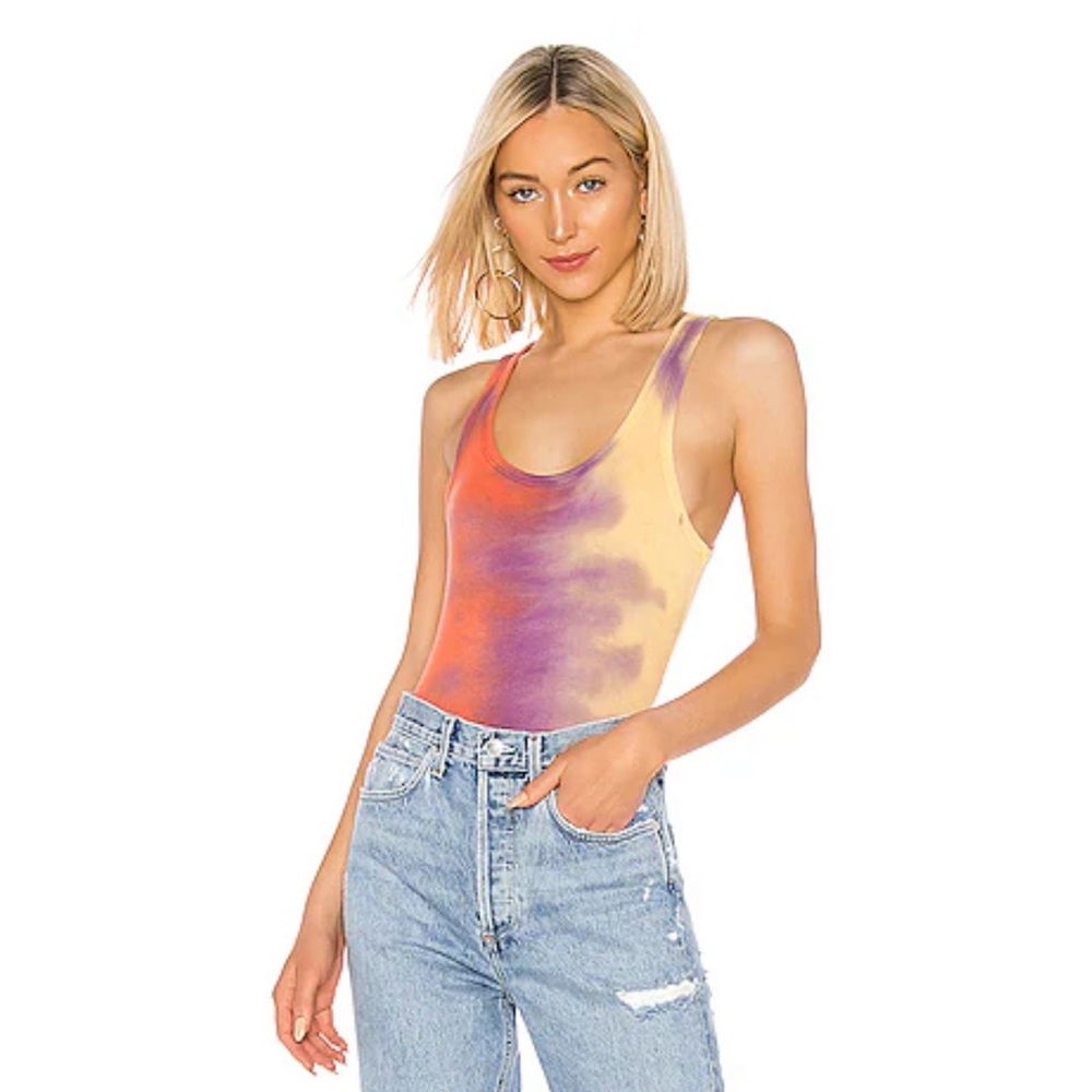 Agolde Tie Dye Ribbed Tank Bodysuit